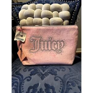 Juicy Couture Fuzzy Pink Cosmetic Travel Case NWT
